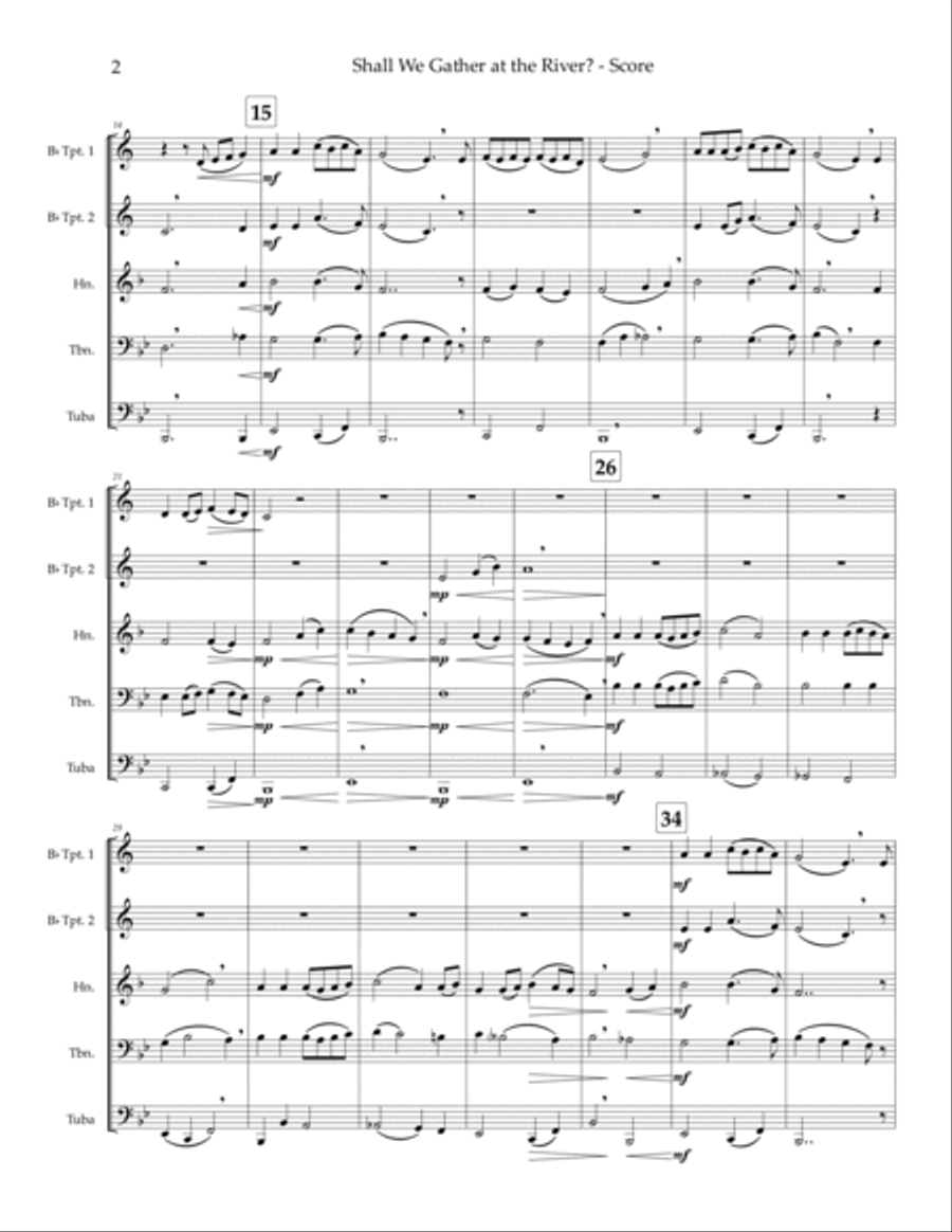 Shall We Gather at the River? - brass quintet Brass Quintet scores gallery preview page 4