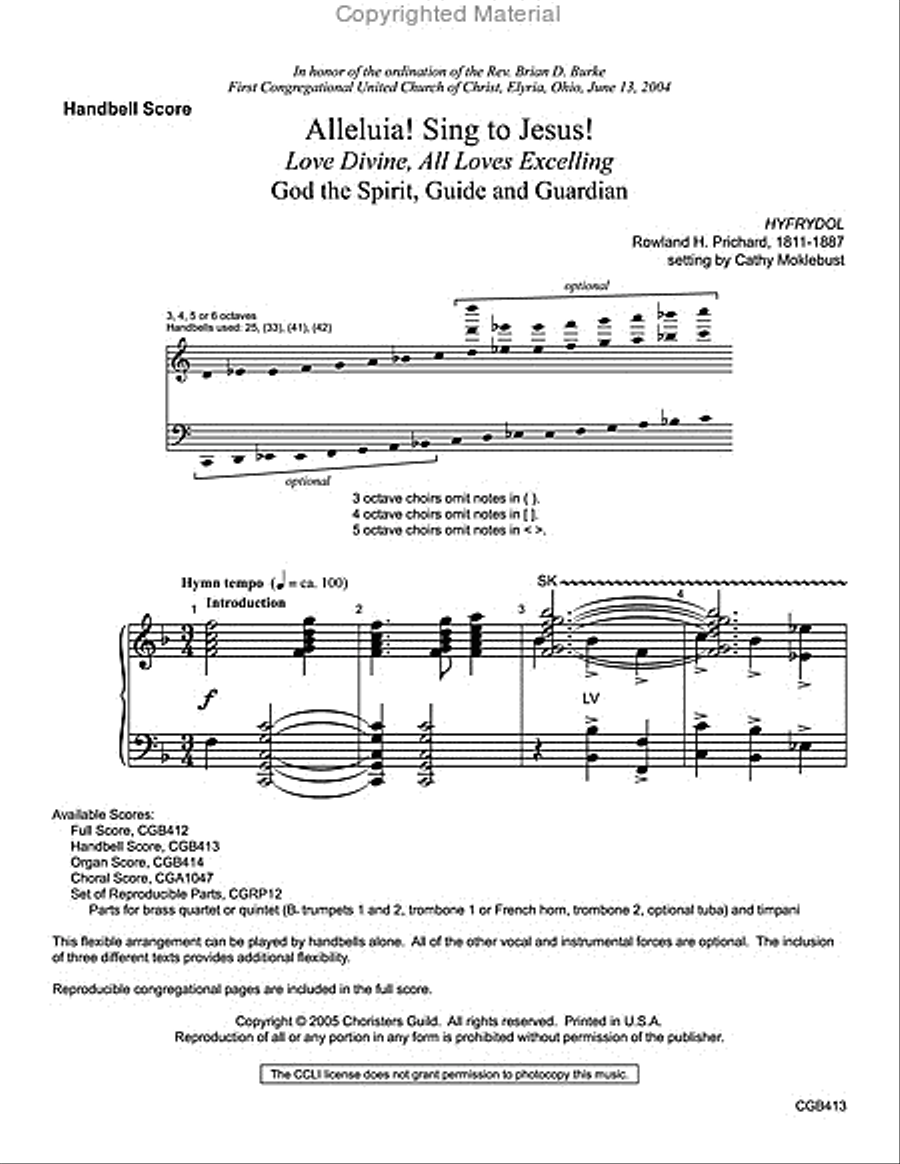 Alleluia! Sing to Jesus! Handbell Score Handbell Choir scores gallery preview page 2