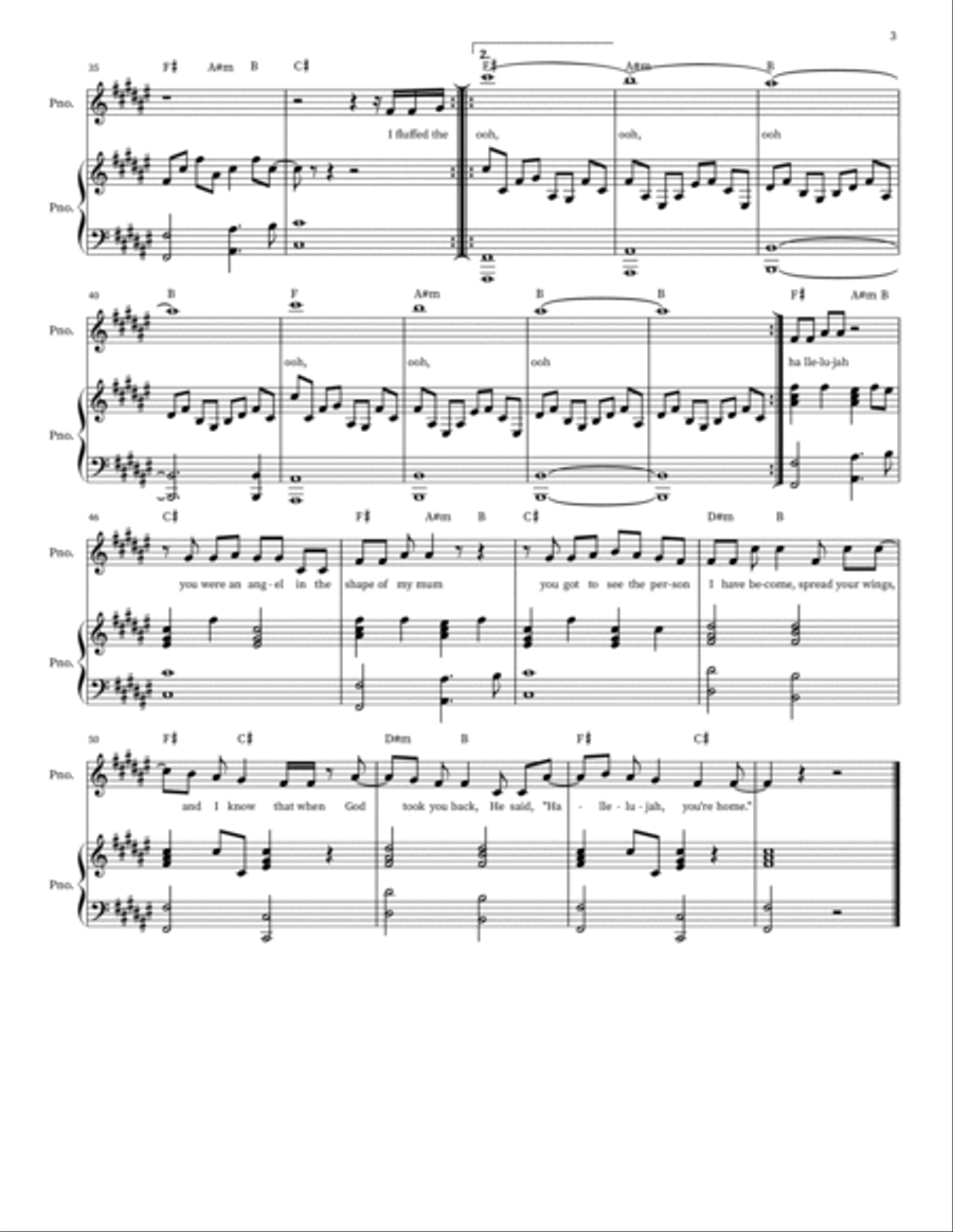 Supermarket Flowers Piano, Vocal scores gallery preview page 3