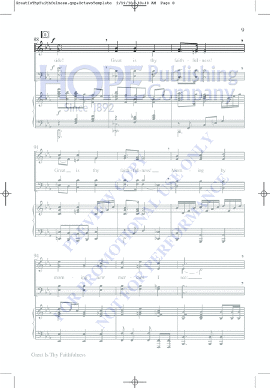 Great Is Thy Faithfulness 4-Part scores gallery preview page 9