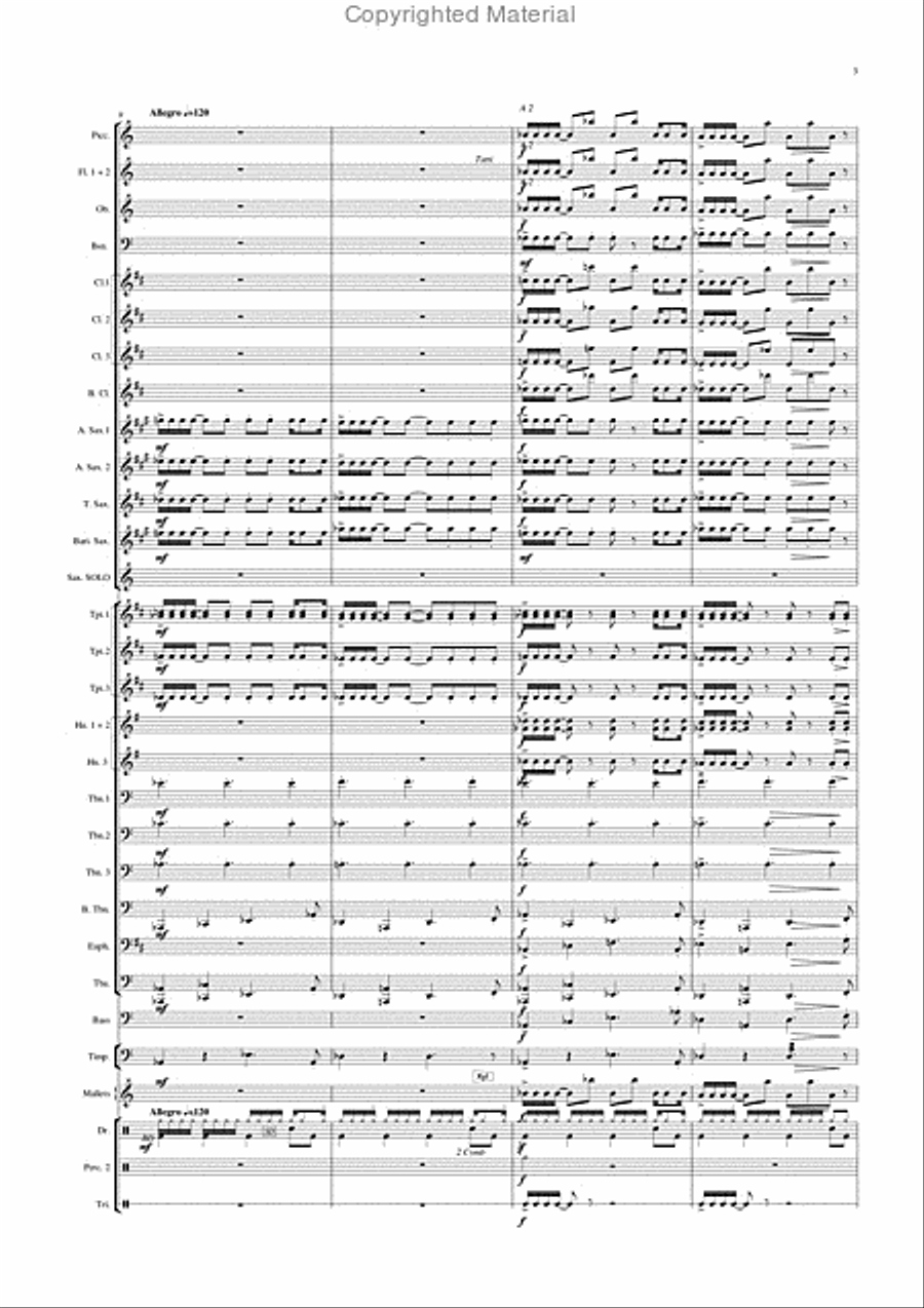 Sax In fire Concert Band scores gallery preview page 4
