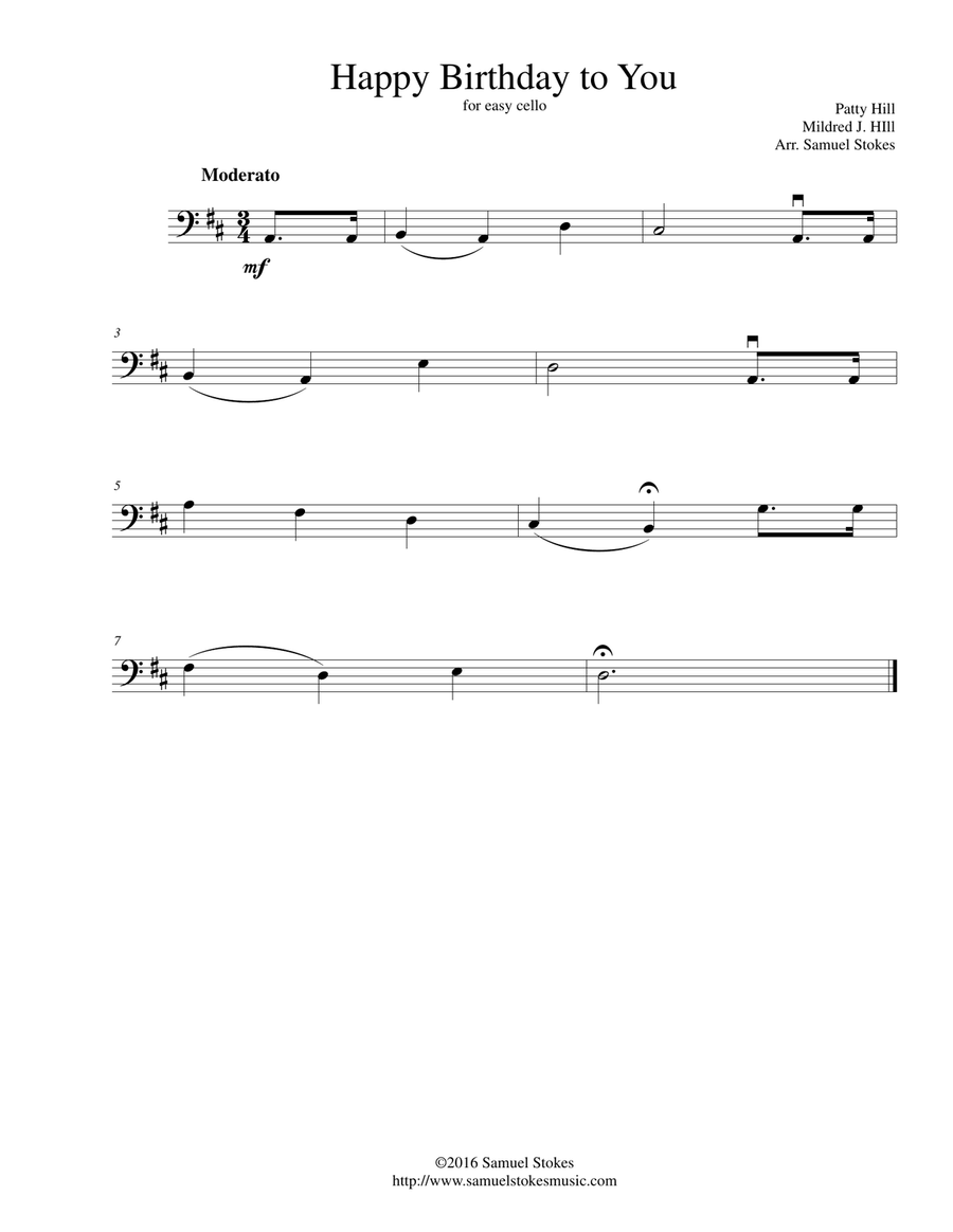 Easy on sale cello music