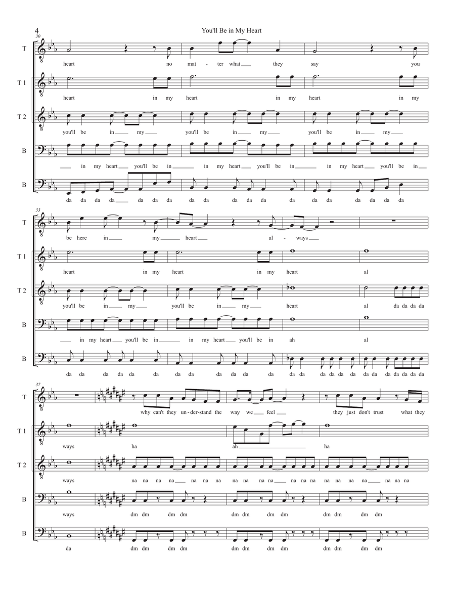 You'll Be In My Heart TB scores gallery preview page 4