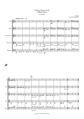 Book cover for Bartók: 10 Easy Pieces , Sz.39 10. Bear Dance - wind quintet