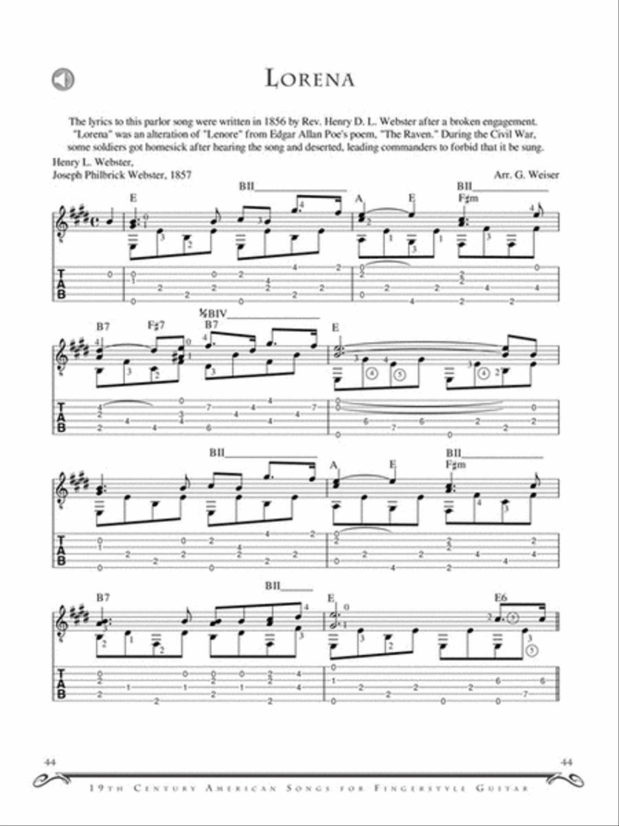 Favorite 19th Century American Songs for Fingerstyle Guitar Fingerpicking Guitar scores gallery preview page 6