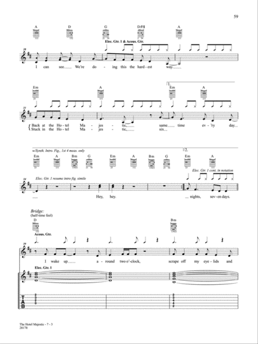 The Hotel Majestic Guitar Tablature scores gallery preview page 3
