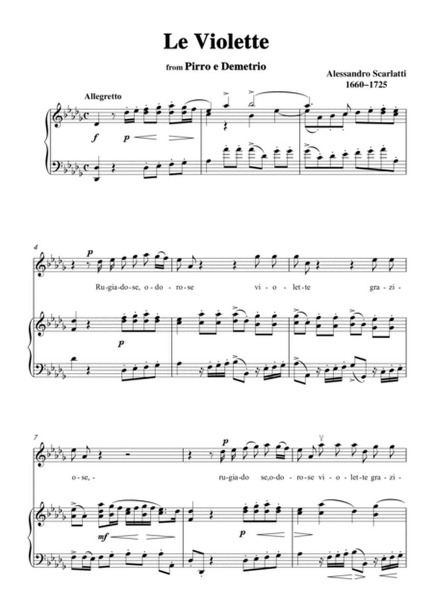 Scarlatti-Le Violette in D flat Major,from Pirro e Demetrio,for Voice&Piano image number null