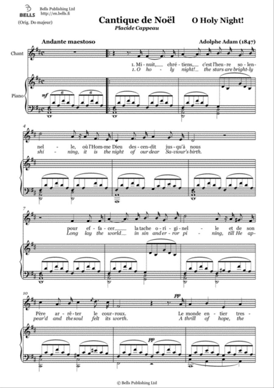 O Holy Night! (D Major) O Holy Night! (D Major) Voice Solo scores gallery preview page 1
