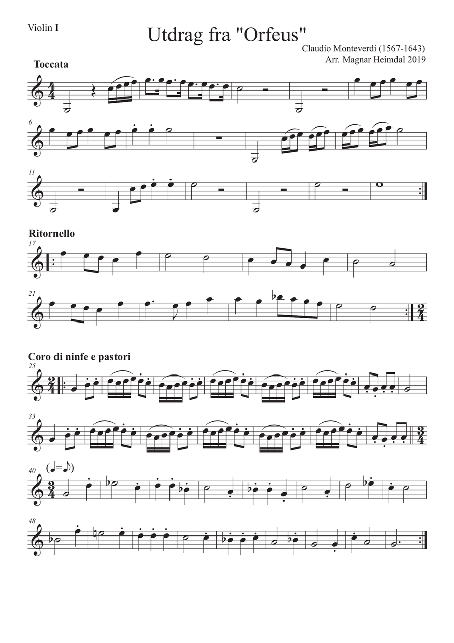 C. Monteverdi: L'Orfeo (excerpts) String Orchestra scores gallery preview page 5