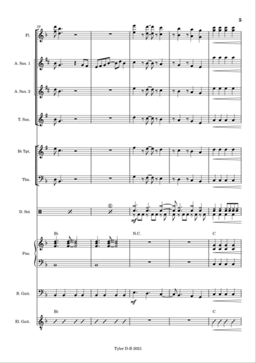Ymca - Score Only Jazz Ensemble scores gallery preview page 5