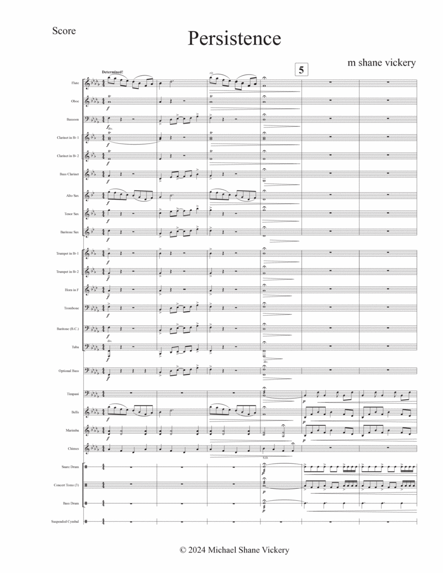 Persistence Concert Band scores gallery preview page 1