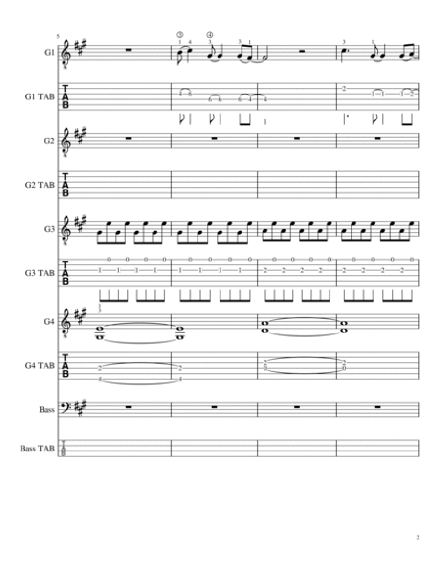Chasing Cars Guitar Ensemble scores gallery preview page 3