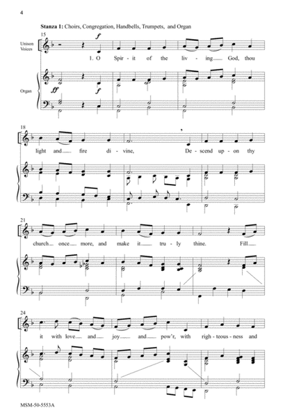 O Spirit of the Living God (Downloadable Choral Score)