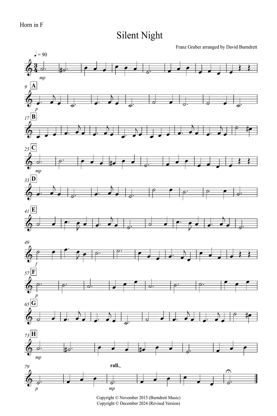 Silent Night for Trumpet, Horn and Trombone Trio Small Ensemble scores gallery preview page 4