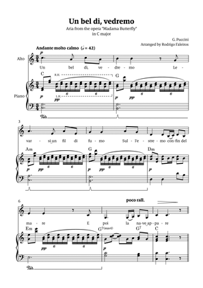 Un Bel Di Vedremo (from Madama Butterfly) - for Alto - in C major