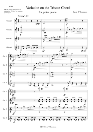 Variation on the Tristan Chord for guitar quartet
