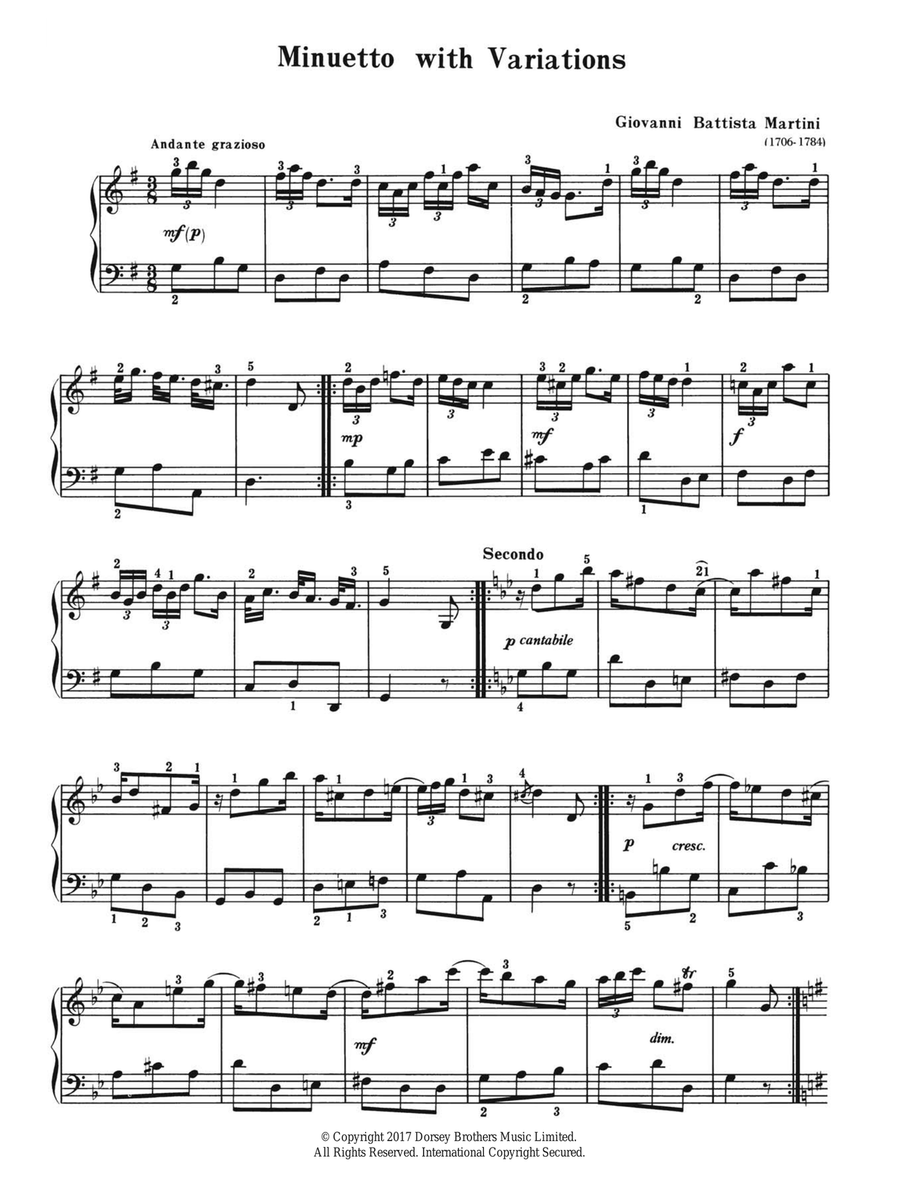 Minuetto With Variations Minuetto With Variations Piano Solo scores gallery preview page 1