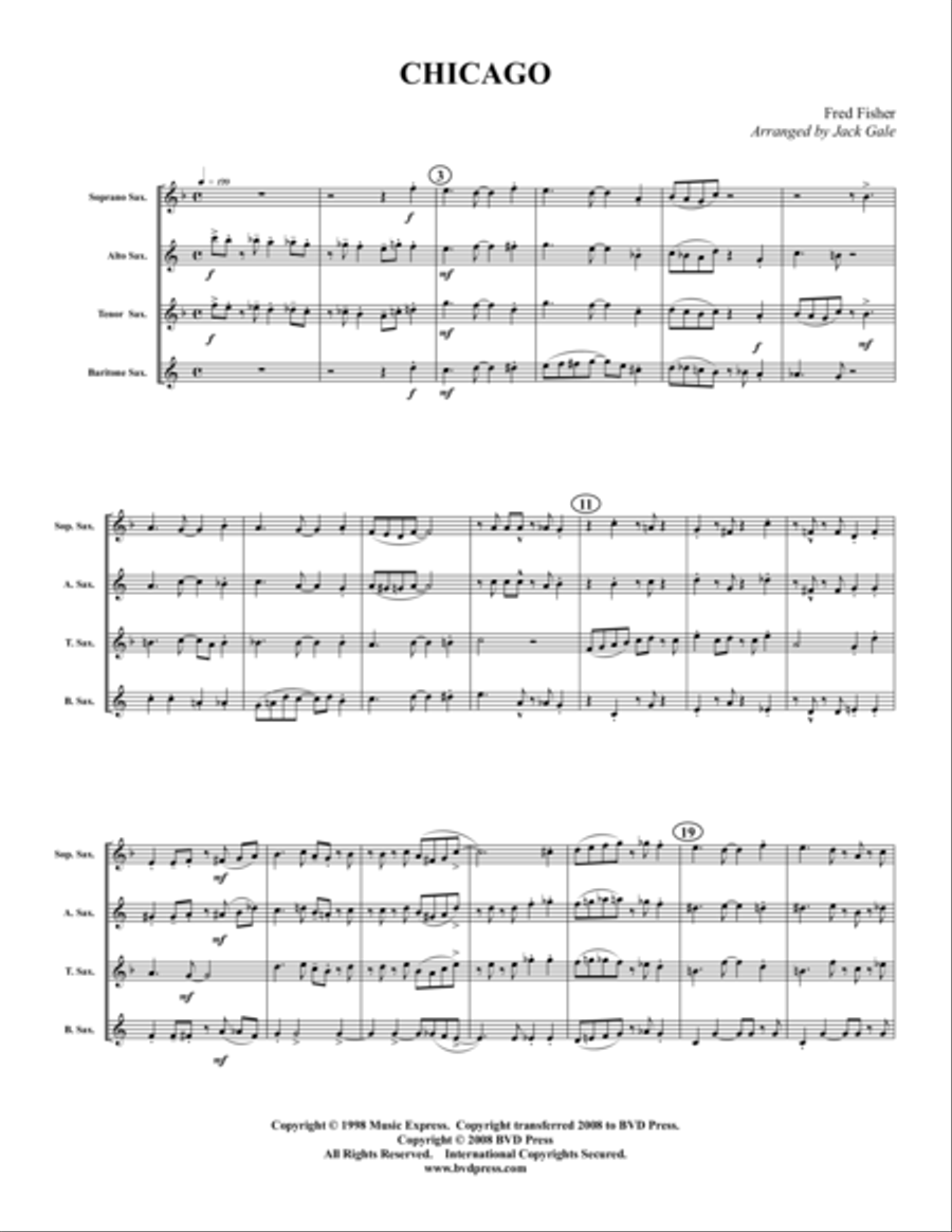 Chicago Saxophone Quartet scores gallery preview page 1