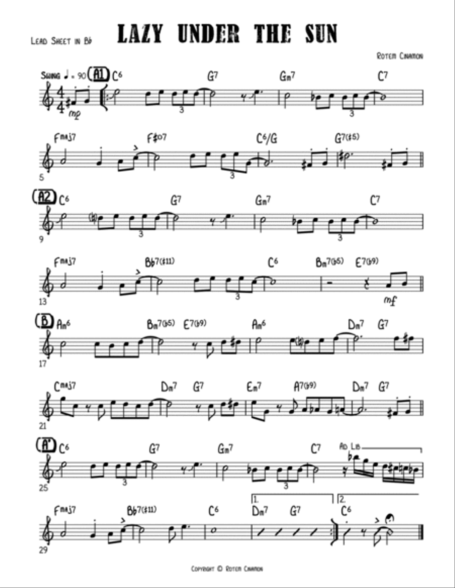 Lazy Under the Sun Jazz Ensemble scores gallery preview page 2