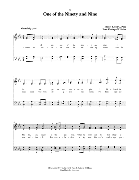 One of the Ninety and Nine - an original hymn for SATB voices image number null