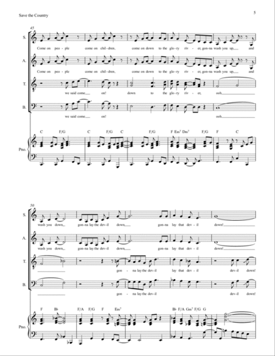 Save The Country Save The Country 4-Part scores gallery preview page 5
