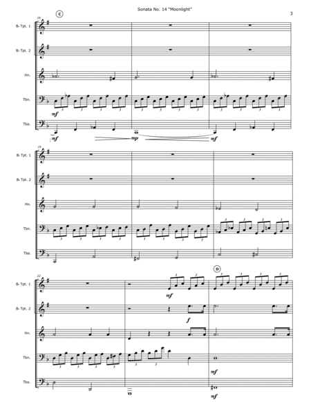 Sonata No. 14 "Moonlight" Opus 27, Number 2 1st Movement for Brass Quintet