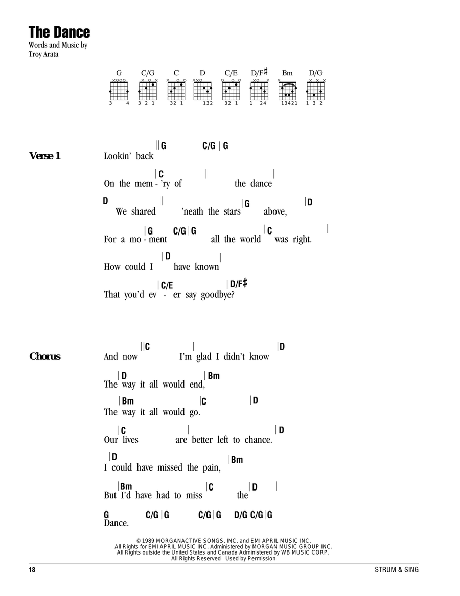 The Dance The Dance Acoustic Guitar scores gallery preview page 1