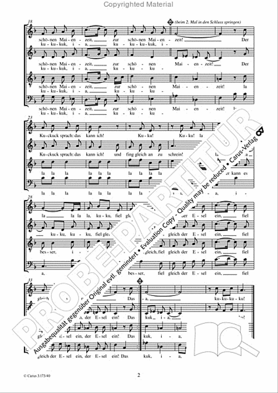 Der Kuckuck und der Esel 4-Part scores gallery preview page 3