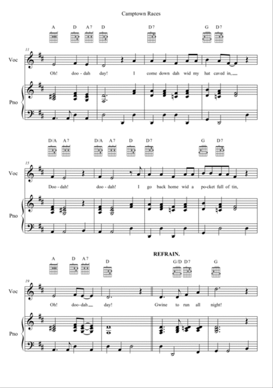 Camptown Races Soprano Voice scores gallery preview page 2