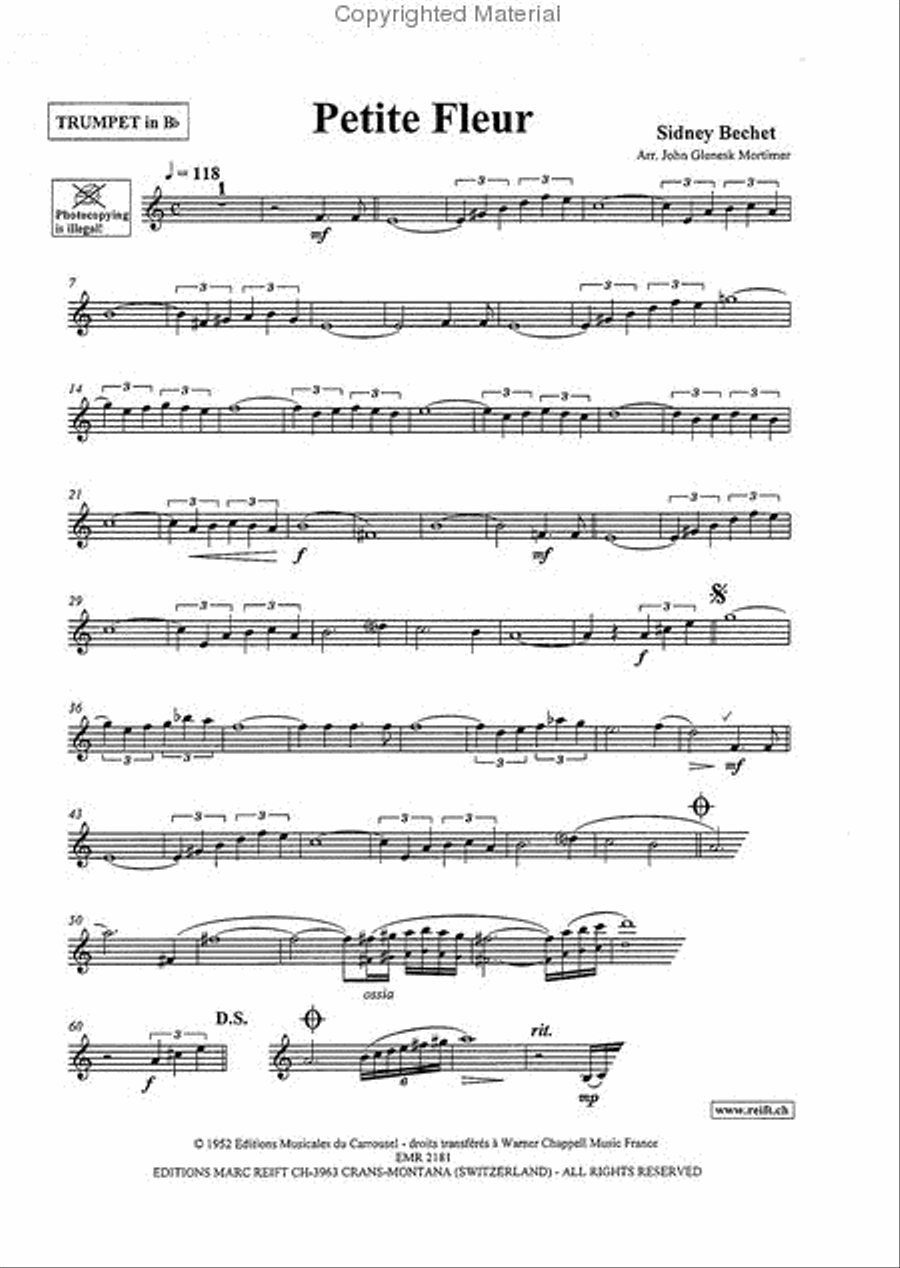 Petite Fleur Trumpet Solo scores gallery preview page 3