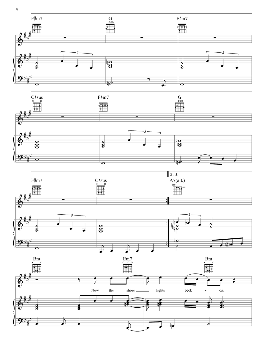 Lost Sailor Piano, Vocal, Guitar scores gallery preview page 4
