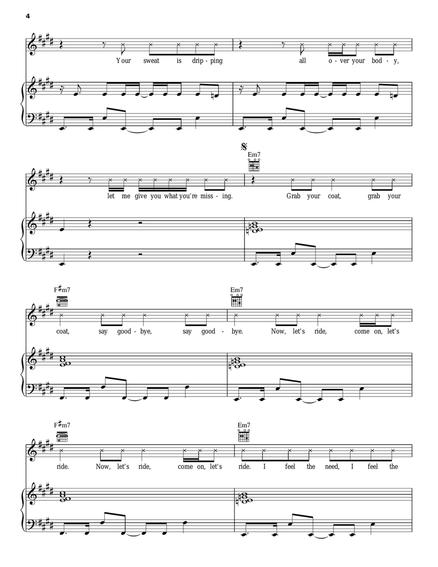 Dance The Night Away Piano, Vocal, Guitar scores gallery preview page 4