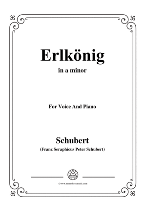 Book cover for Schubert-Erlkönig in a minor,for voice and piano
