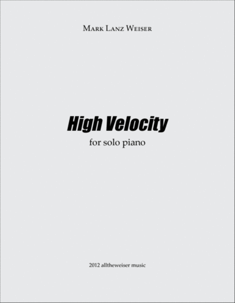 High Velocity for solo piano Piano Solo scores gallery preview page 1