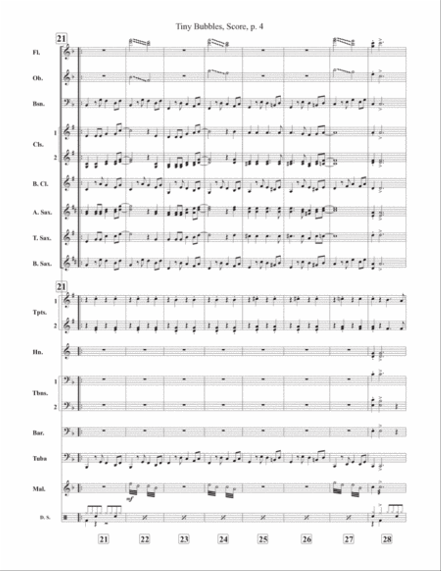 Tiny Bubbles Tiny Bubbles Concert Band scores gallery preview page 4