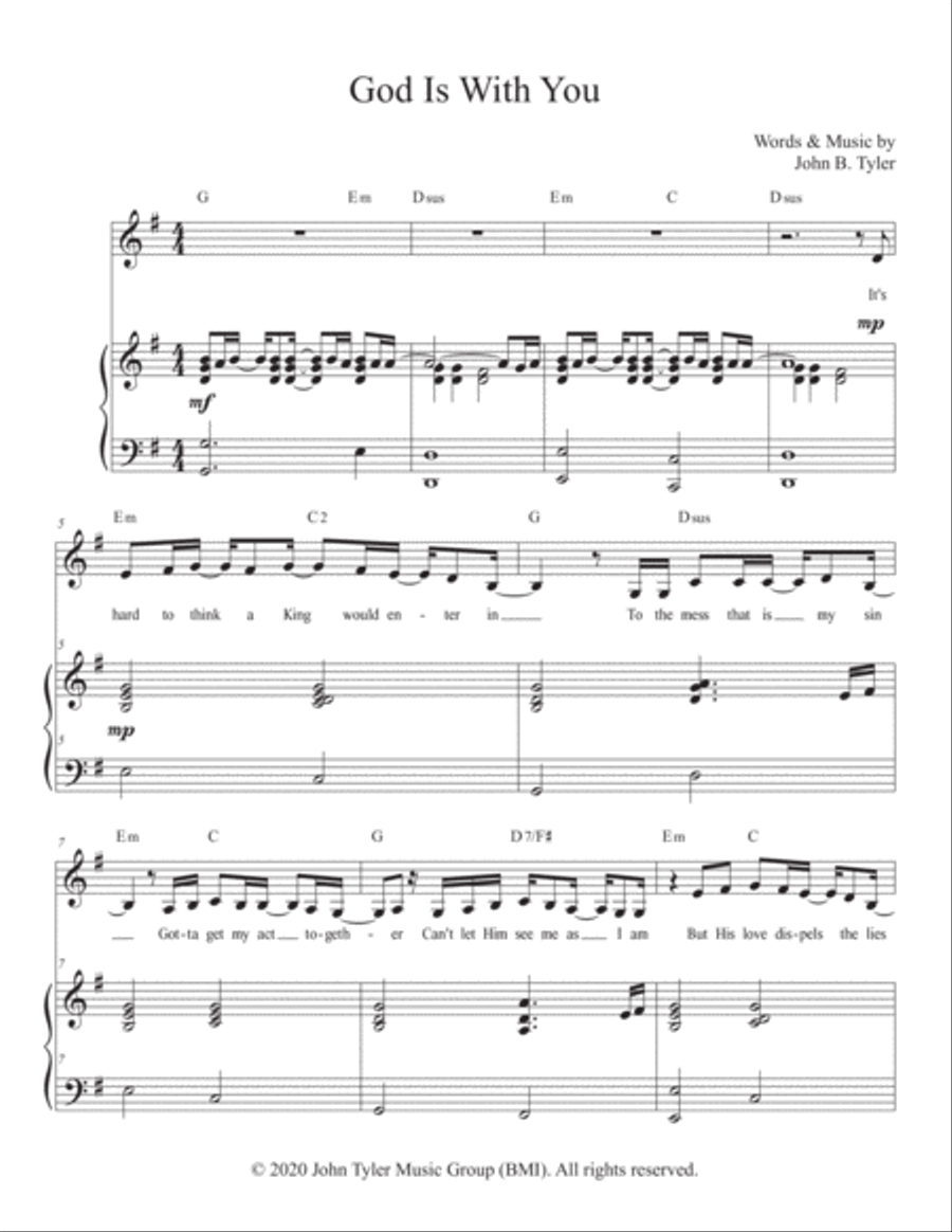 God Is With You God Is With You Piano, Vocal, Guitar scores gallery preview page 1