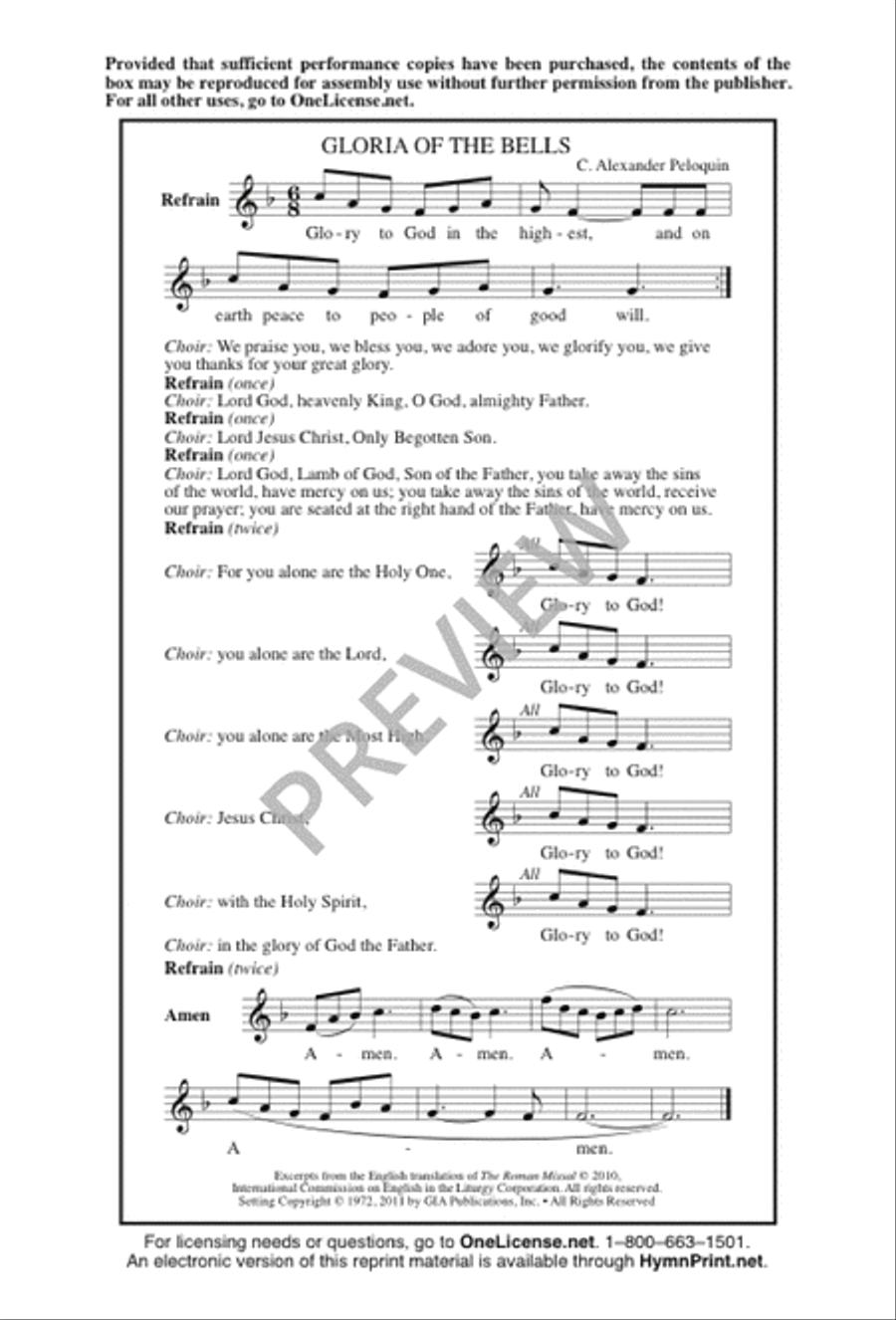 Gloria of the Bells 4-Part scores gallery preview page 11