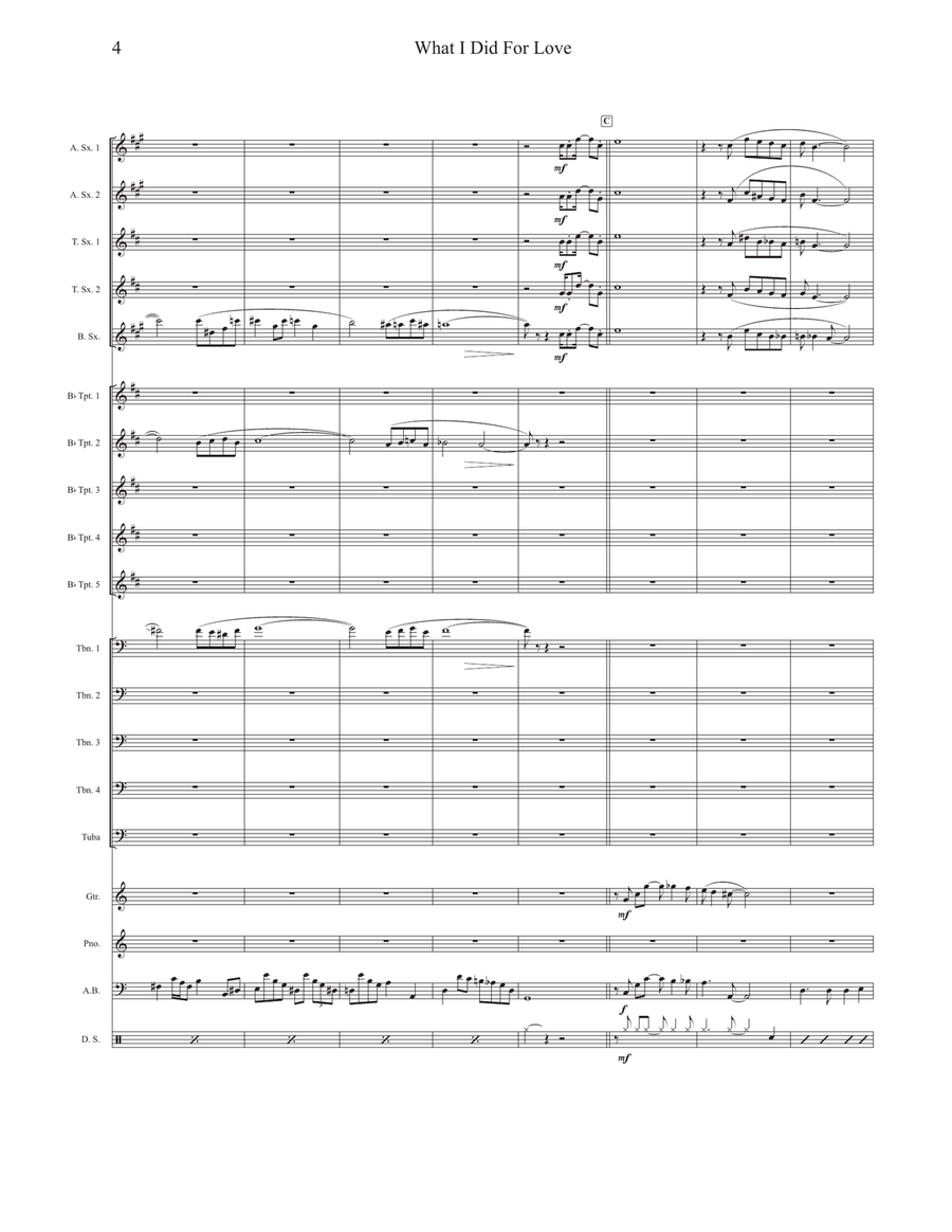 What I Did For Love Jazz Ensemble scores gallery preview page 4