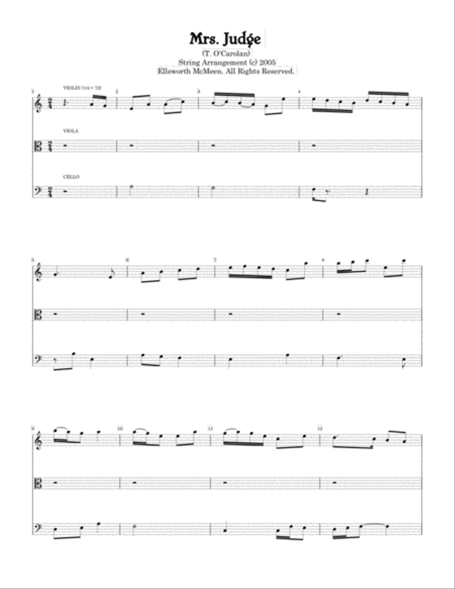 Mrs. Judge For Classical String Trio (Violin, Viola, and Cello) String Quartet scores gallery preview page 2