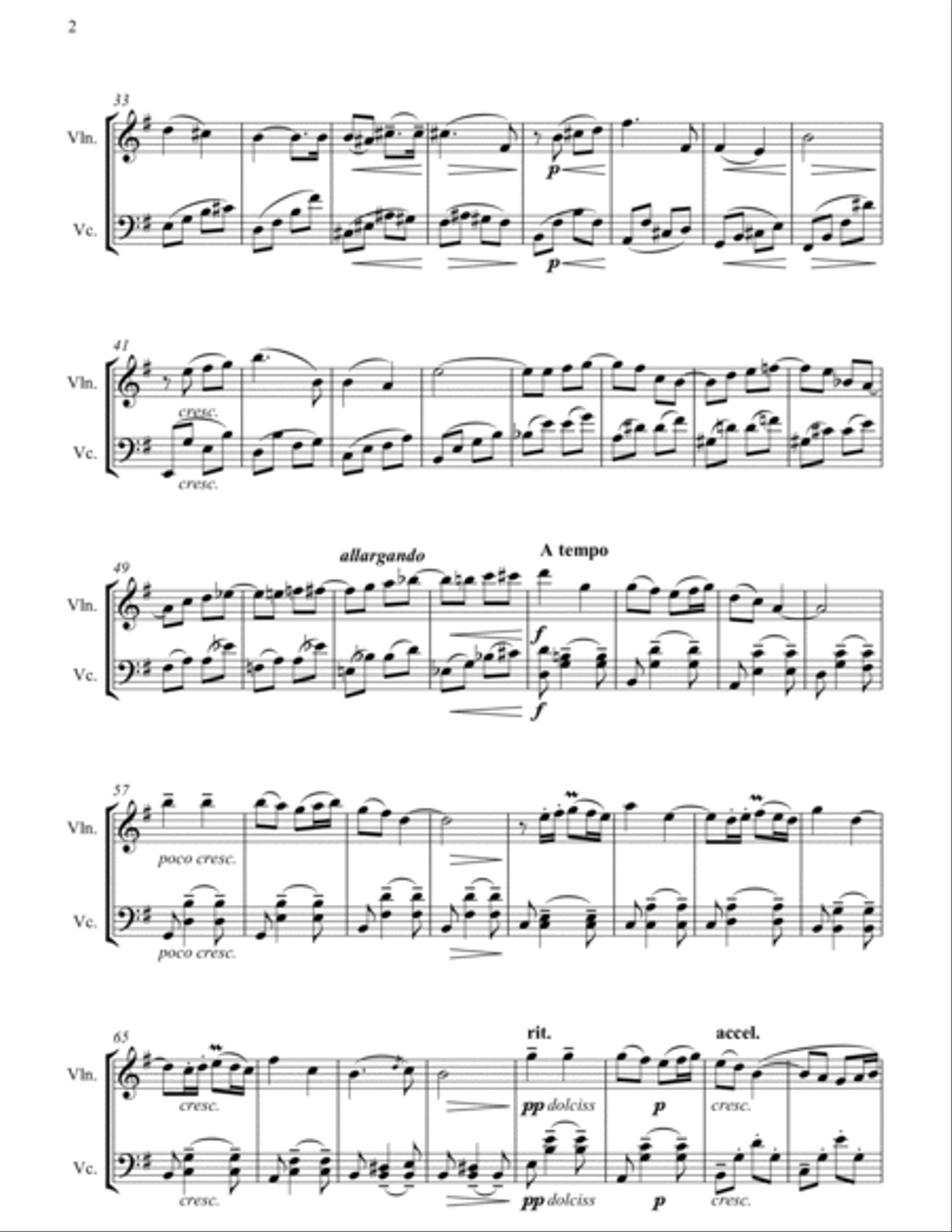 Chanson De Matin - Violin & Cello Arrangement by The Chapel Hill Duo String Duet scores gallery preview page 3