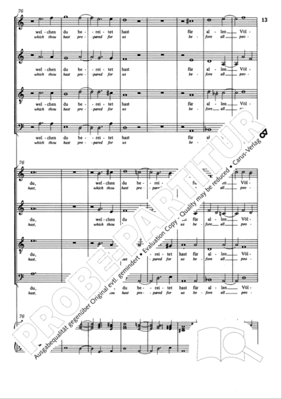 Lord, now lettest thou thy servant depart (Herr, nun lassest du deinen Diener) 4-Part scores gallery preview page 14