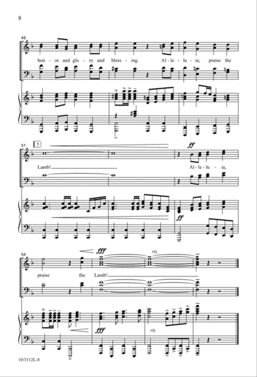 Alleluia, Praise the Lamb! 4-Part scores gallery preview page 8