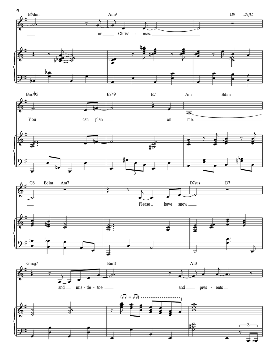 I'll Be Home For Christmas Piano, Vocal scores gallery preview page 4