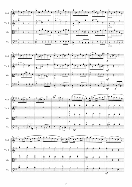 Vivaldi - Violin Concerto in G major RV 301 Op.4 No.3 for String Quartet image number null