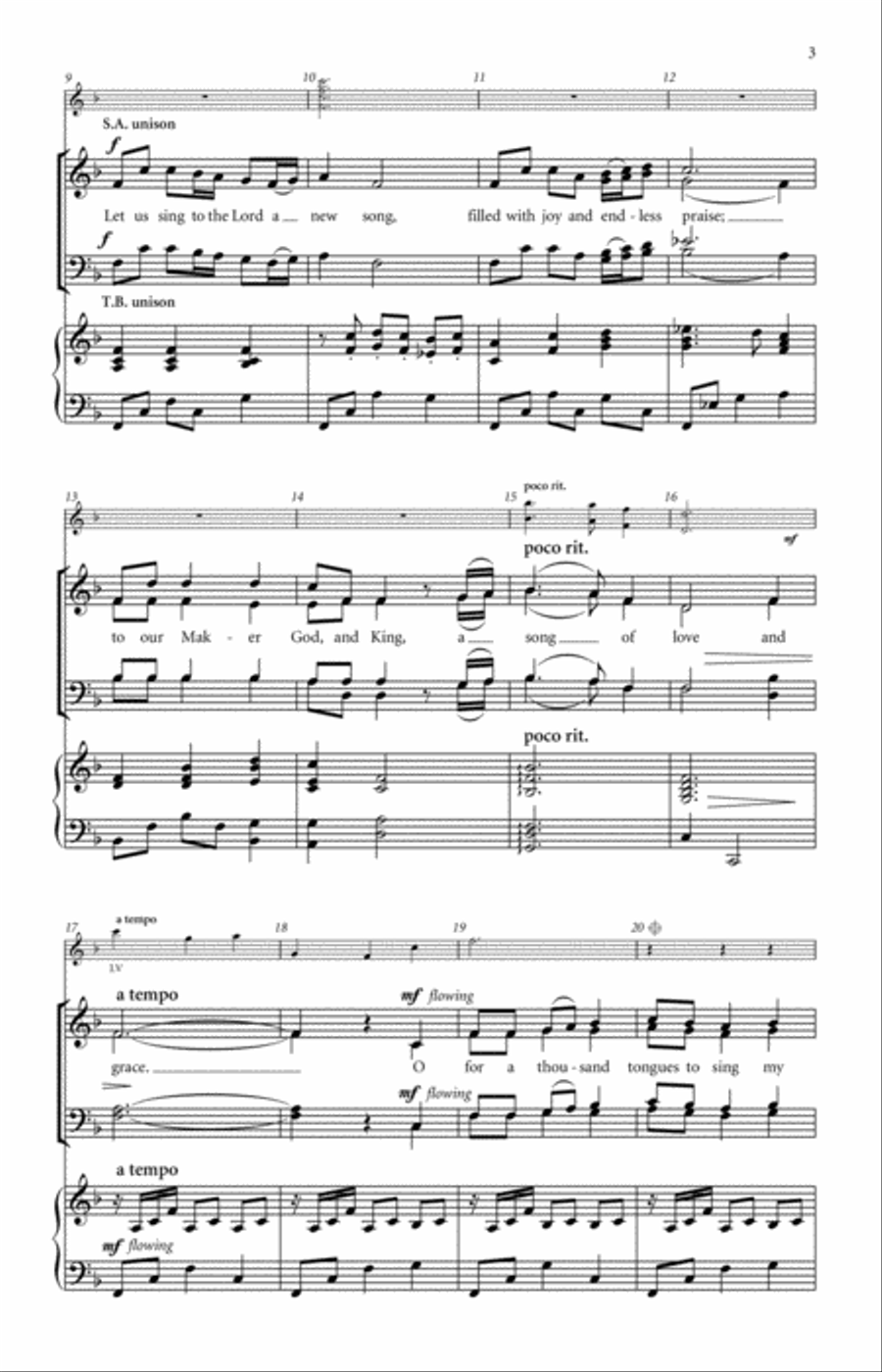 O for a Thousand Tongues to Sing 4-Part scores gallery preview page 3