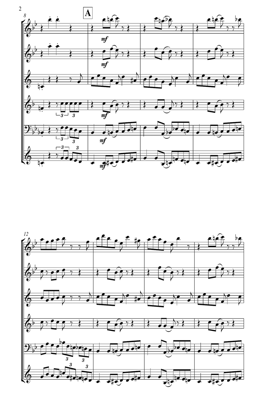 The Addams Family Theme Woodwind Quintet scores gallery preview page 3
