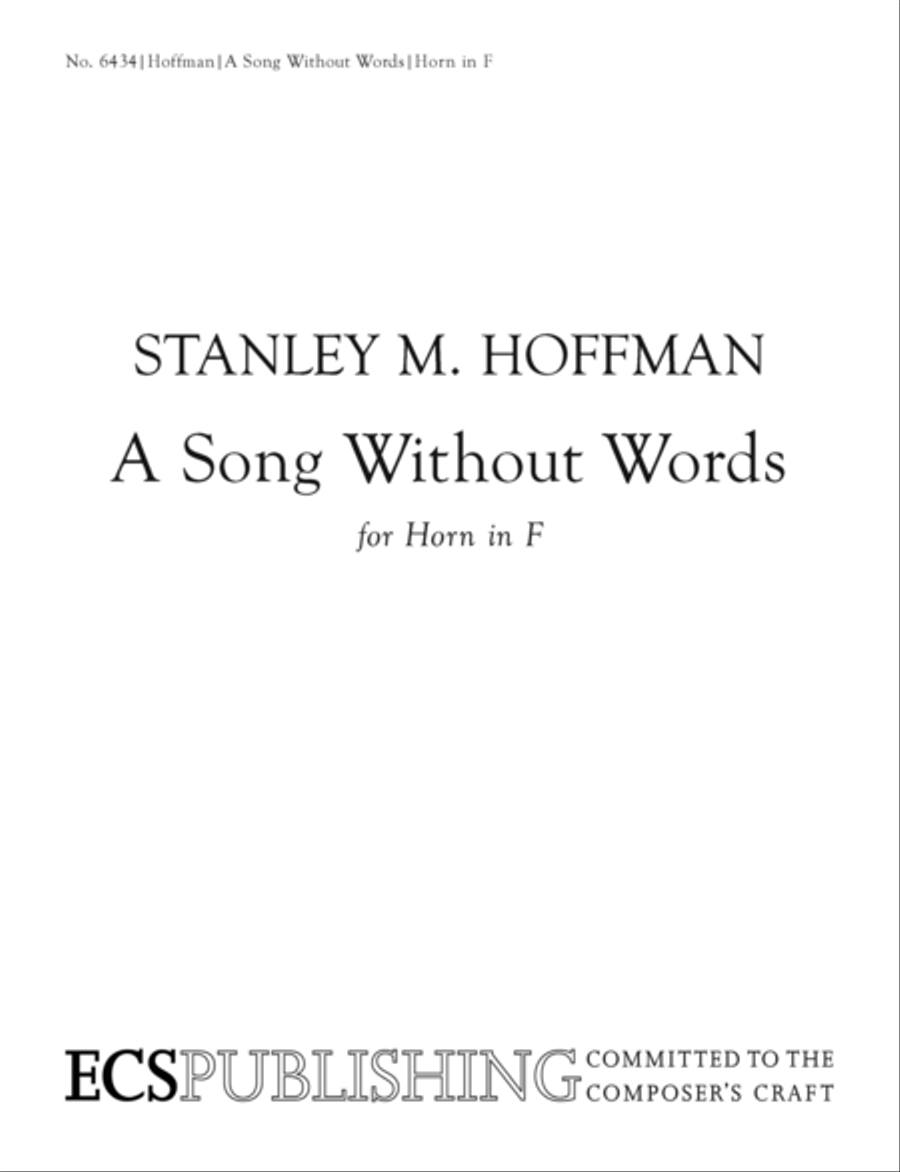 A Song Without Words Horn Solo scores gallery preview page 1