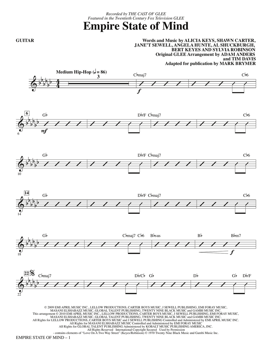 Empire State Of Mind - Guitar