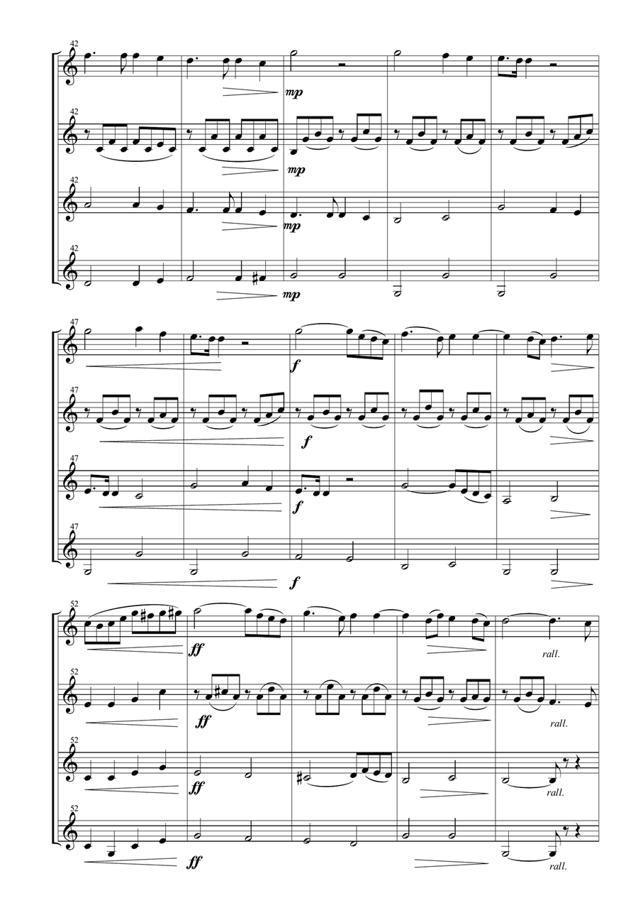 Panis Angelicus for Clarinet Quartet Clarinet Quartet scores gallery preview page 6