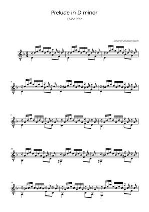Prelude in D minor - BWV 999